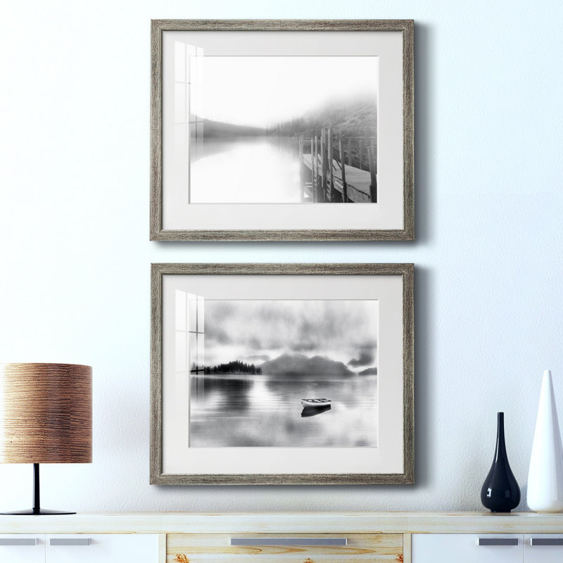 «Mist On The Docks», reproduction encadrée de qualité supérieure, prête à être accrochée
