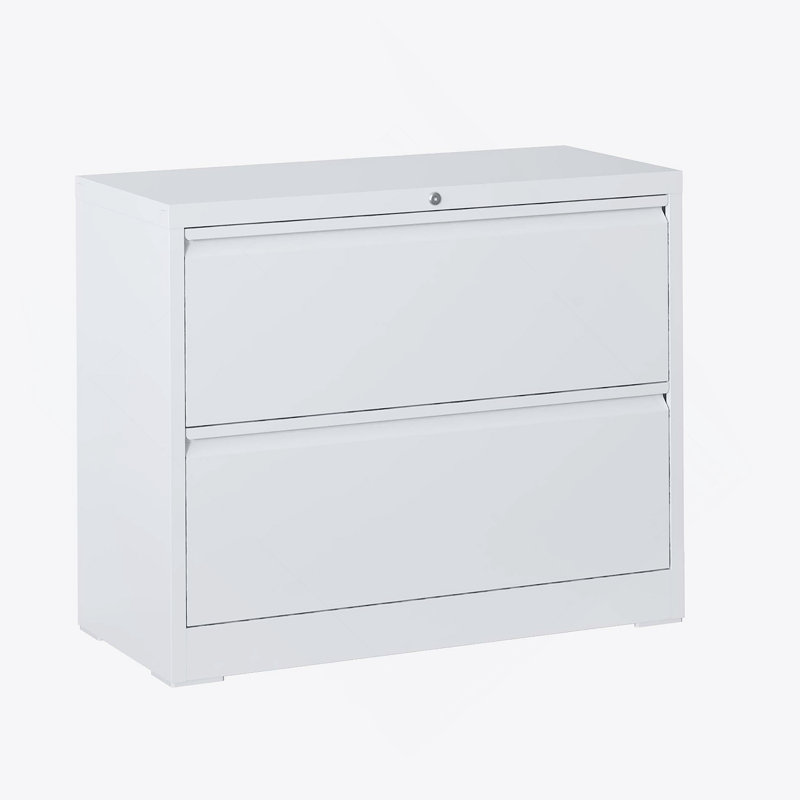 Classeur latéral fonctionnel et sécuritaire à 2 tiroirs pour un rangement efficace à la maison et au bureau, idéal pour plusieurs formats de documents