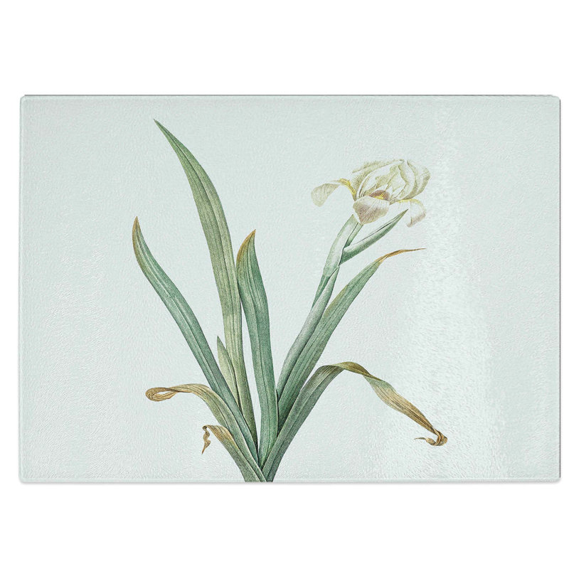 Tempered Glass Crimean Iris Flower Chopping Board, 39 cm W x 28.5 cm L