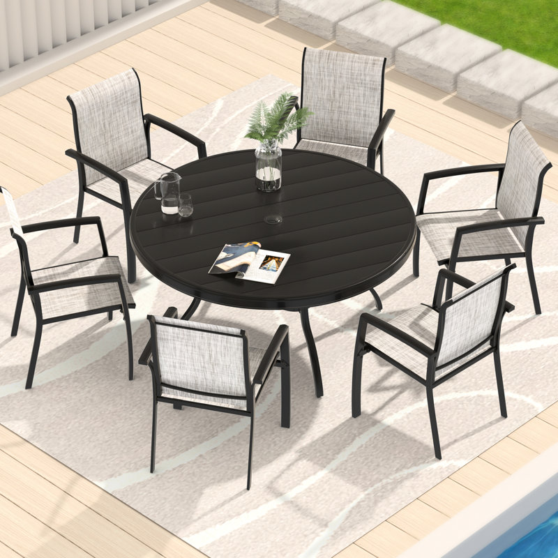 Garden Patio Chairs Of 2, All - Weather Metal Chairs, Black Frame, , Stackable For Indoor/Outdoor Use, 22.1"L X 25.2"W 36"H, 400 Lbs Capacity Outdoor 2 Patio, Or Poolsides, , Quick Drying