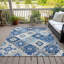Tapis bleu intérieur / extérieur lavable à la machine Xhevrie-112128015