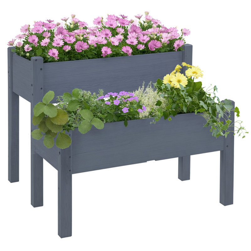 Frasher Elevated Planter, Gray, 45" x 45"