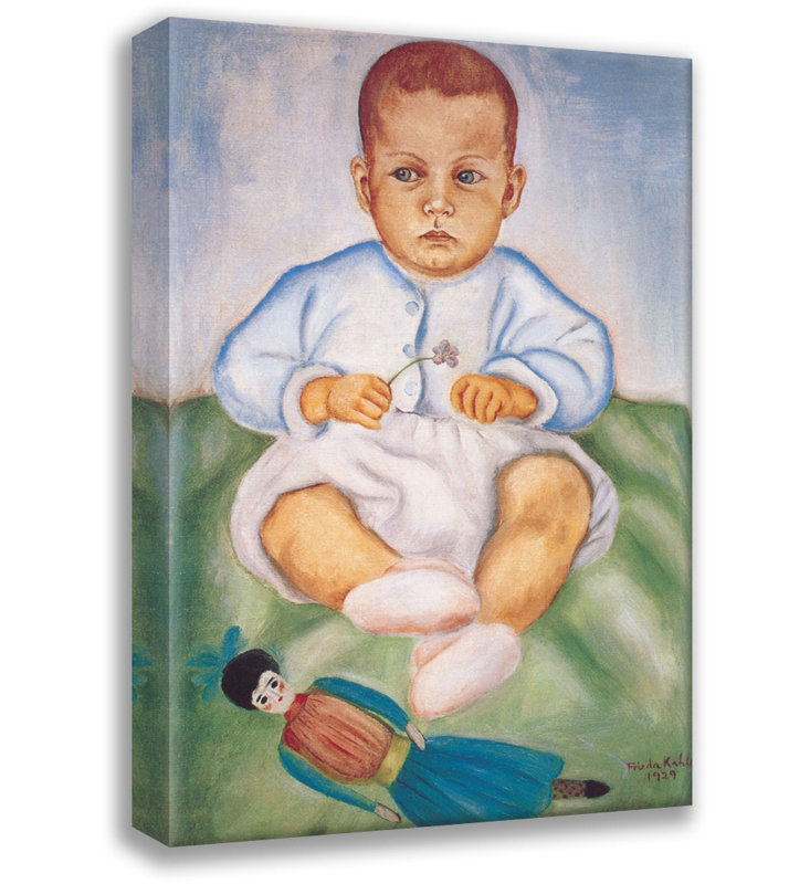 «Girl in Diaper» par Frida Kahlo, toile tendue avec châssis, H 24 po x l 17 po