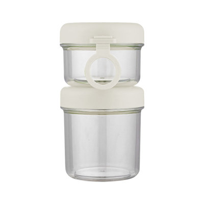 Plastic Container 2pcs Oats Containers With Lids Leakproof Breakfast To Go Cups Cereal Yogurt Jars With Ring Handle Reusable Meal Prep Storage Cups For Fruit Salad Snack