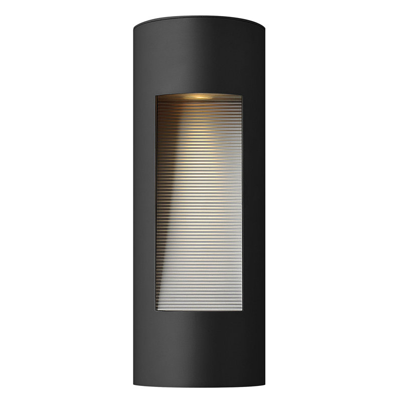 Luna 2-Light Outdoor Flush Mount, 16" H x 6" W x 3.5" D, LED, Satin Black