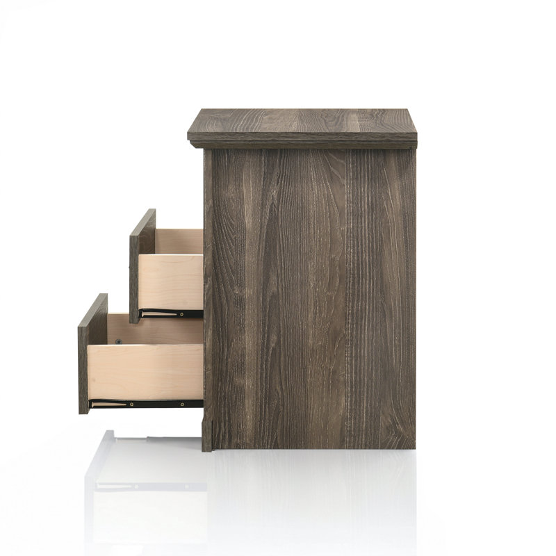 Table de chevet 2 tiroirs Keaton, Dark Grey
