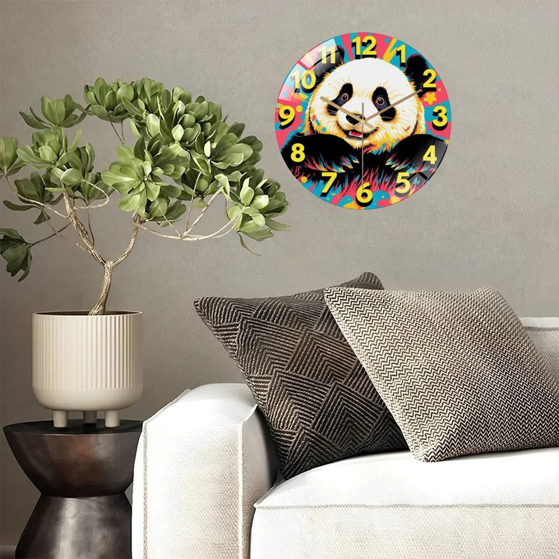 Horloge murale colorée Panda