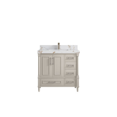 Aberdeen 36'' Single Bathroom Vanity with Quartz Top