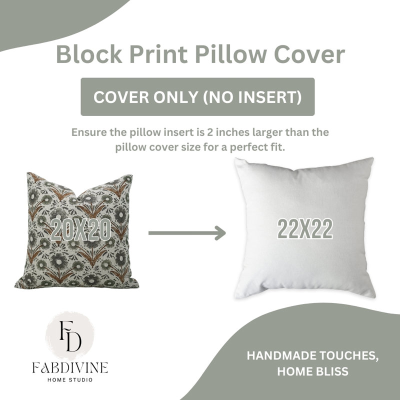 Housse de coussin lombaire à motif de blocs Fab printine, printemps été, décoration intérieure (Chahat, brun) 14 po x 36 po
