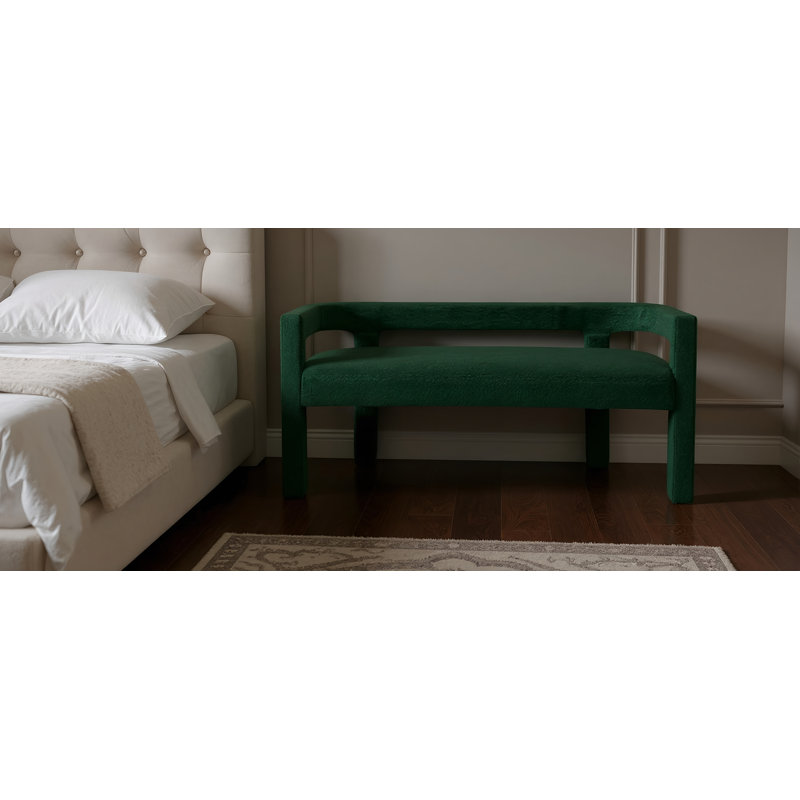 Banc en cèdre 67 po Cedernier, Tissu bouclé vert