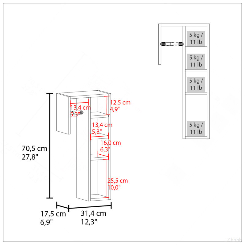 Armoire à papier hygiénique sur pied Lodi