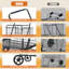 Chariot de course pliable avec frein, capacité de 150 kg, grand chariot en acier avec double panier et doublure imperméable, roues arrière de 20 cm, noir