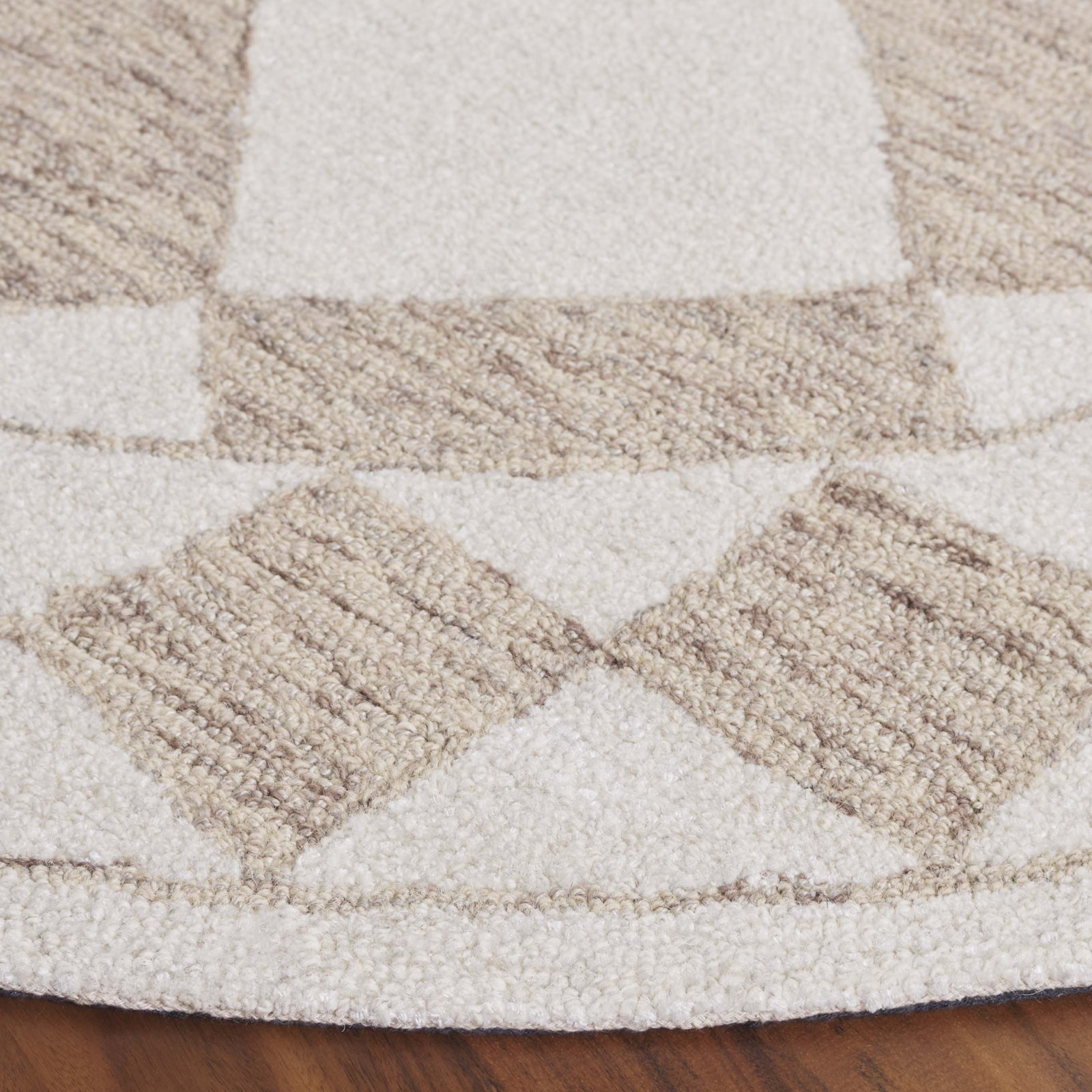 Claude Hand-Woven Geometric Rug, Round 6'