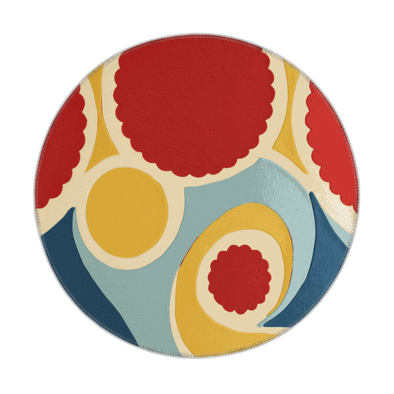 Spunky Hop Indoor And Outdoor Area Rug, Rond 5 pi