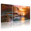 «Waterfall Landscape Sunset», ensemble de 3 reproductions d'art sur toile tendues-126321358