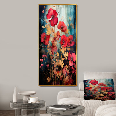 Jardin botanique floral rouge enchanté - Botanicals Wall Art