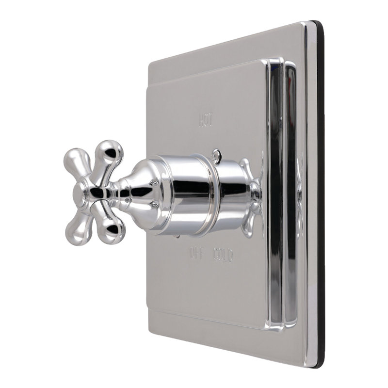 Ensemble de robinet de douche et de garniture à pression équilibrée Kingston Brass Revival - Valve incluse, Chrome poli