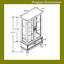 Vitrine lumineuse avec portes en verre et tiroir caché, tablettes réglables et éclairage DEL-118323384