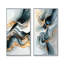 Abstrait écho glaciaire doré de reflets liquides I - Collection abstraite d'art mural 2 panneaux-1354890934-1354890929