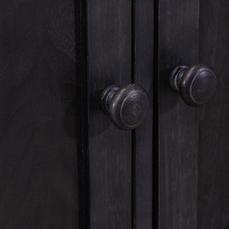 Aljona 60'' Solid Wood Top Console Table, Dark Gray