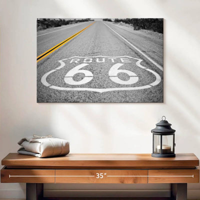 «Route 66 Open Road», reproduction sur toile