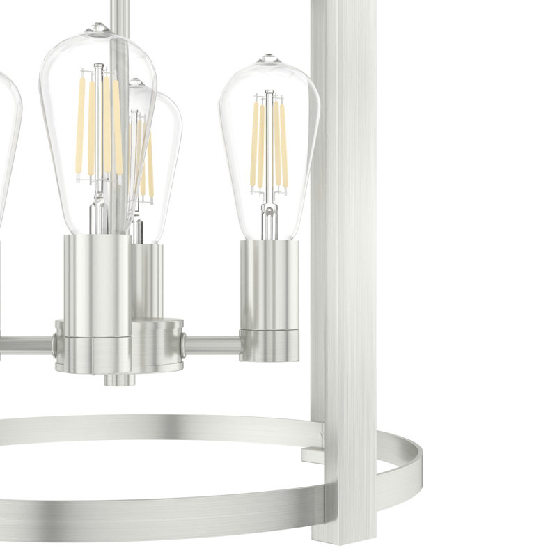Astwood 4 - Light Lantern Chandelier, Brushed Nickel, 16" W x 16" D x 17.75" H