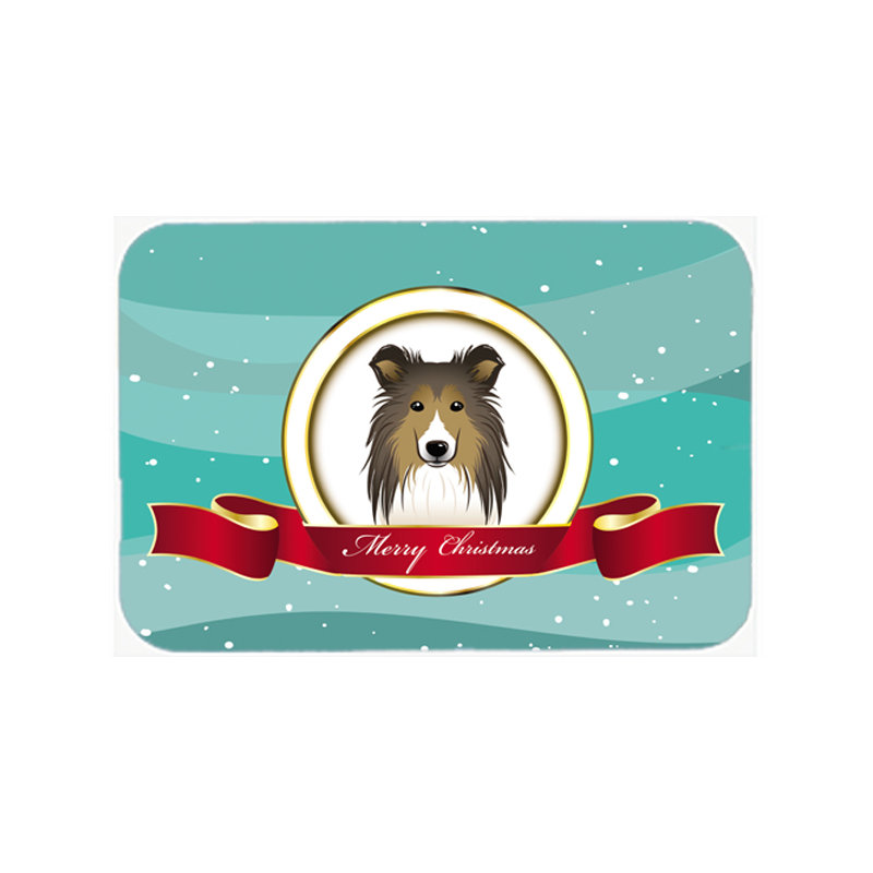 Planche à découper en verre de noël sheltie merry caroline