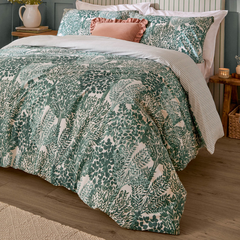 Topiary Cotton Blend No Pattern Duvet Cover Set with Pillowcases Included, Kingsize Duvet Cover + 2 Standard Pillowcases