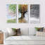 Arbre avec quatre saisons - ensemble d'art mural sur toile encadré paysage de 3-632250167-632250166