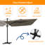 Parasol de patio en porte-à-faux à DEL 10 x 8 pi avec cadre robuste à 8 nervures pour piscine, jardin-520422401