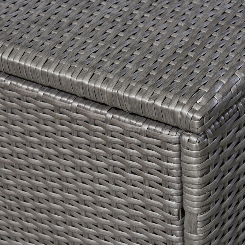 Afsana Wicker Outdoor Ottoman, Gray