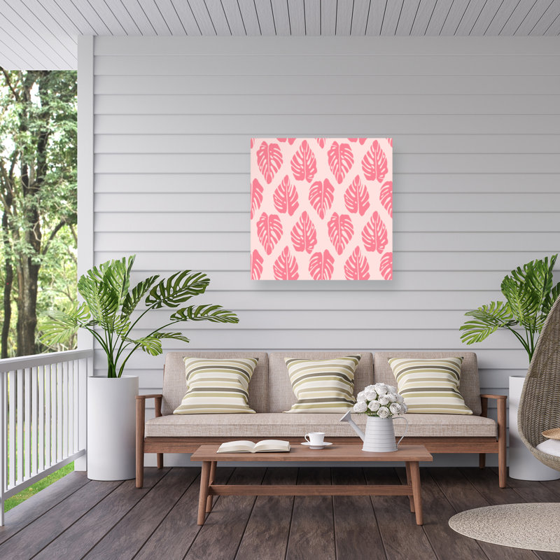 Rachel Hallquist Monstera Leaf 1 Outdoor  Canvas, H 14 po x l 14 po