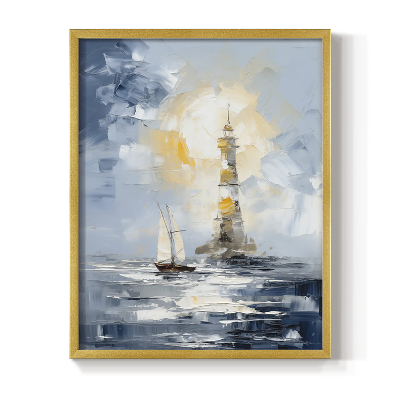 NAUTICAL Series Dxxxix, reproduction encadrée - bois massif, H 11 po x l 9 po, Doré