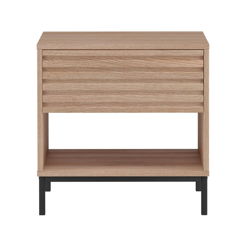 Ivi 50cm W Manufactured Wood Bedside Table, Oak