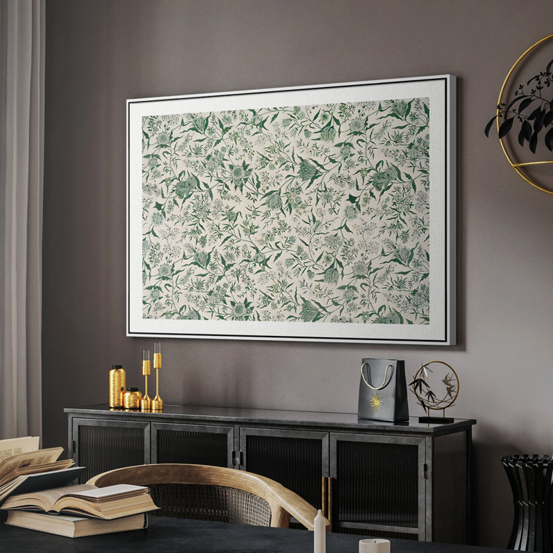 Botanique rétro - CXI, H 17 po x l 25 po, Toile encadrée flottée blanche