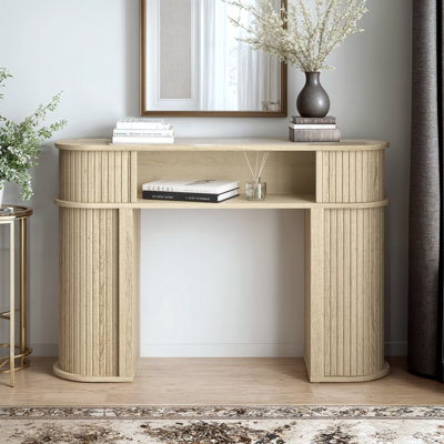 Console de rangement coulissante cannelée Aurel