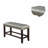 Counter Height Bench In Dining Area, Silver Faux Leather Cushioned Seat, Robust Wooden Base, Modern Appeal Room Bench, Comfy Stable Construction,-1257322697