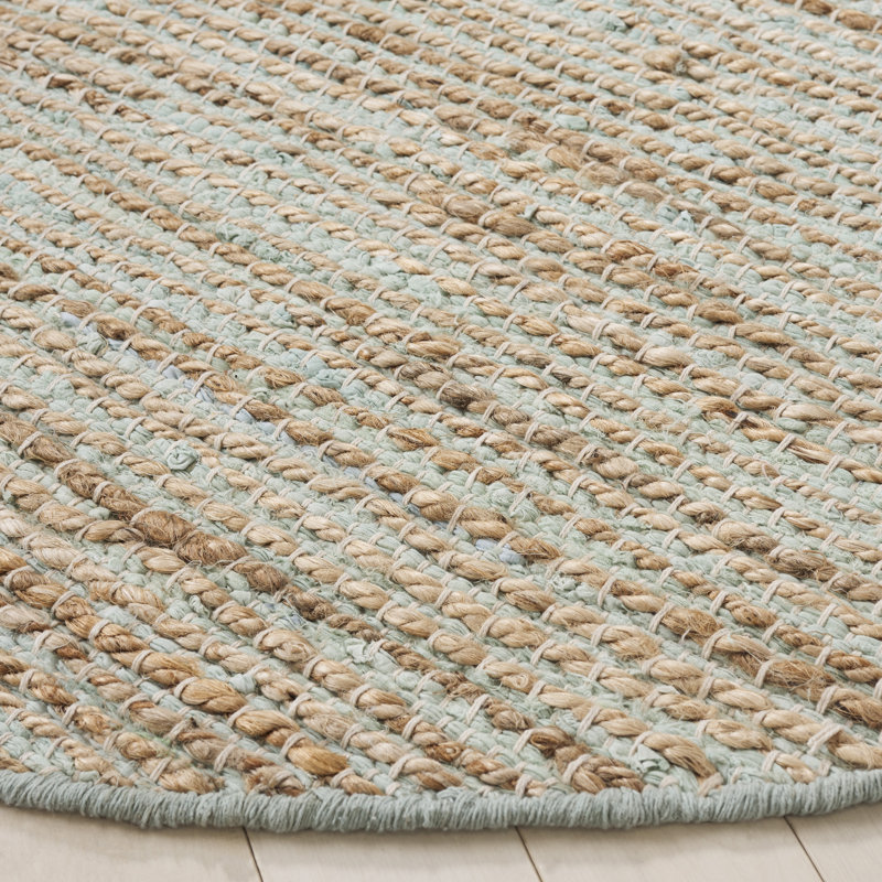 Cape Cod 236 Hand Woven Jute; Cotton No Pattern Rug, Round 6'