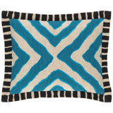Kit Kemp x Annie Selke Arrows Linen Orange/Natural Embroidered Decorative Pillow