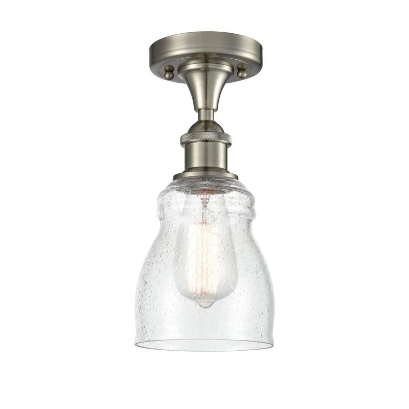 Plafonnier semi-encastré 4,5 po 1 lumière Mccarver, Ampoule non incluse, Grainé, Nickel satiné brossé