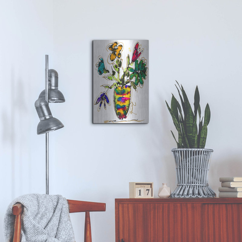 Art mural en métal Latitude Run® «Lets Be Happy» par Lovitude, H 24 po x l 16 po