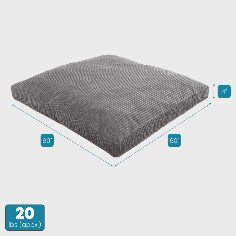 CordaRoy's Sensory Foam Crash Pad, Gray Terry Corduroy