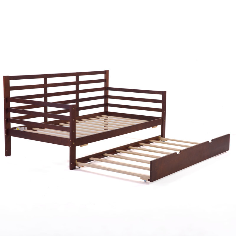 Alexys Solid Wood Daybed With Pop-Out Trundle, Espresso