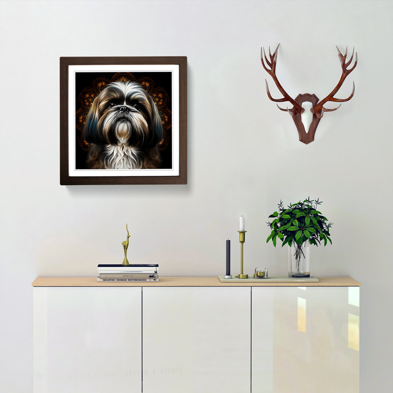 Shih Tzu Ornamental - Framed Print, Walnut