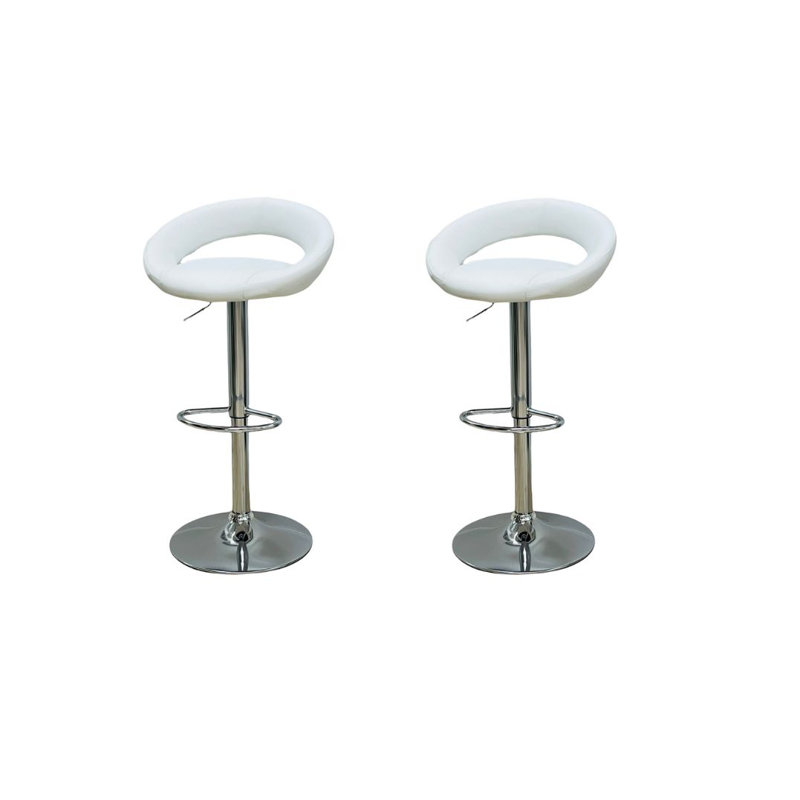 Nylea Adjustable Height Bar Stool, 2, White