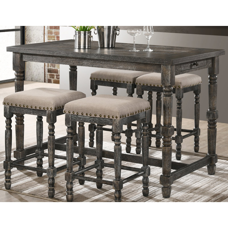 Demartini Pine Dining Table, Weather Grey