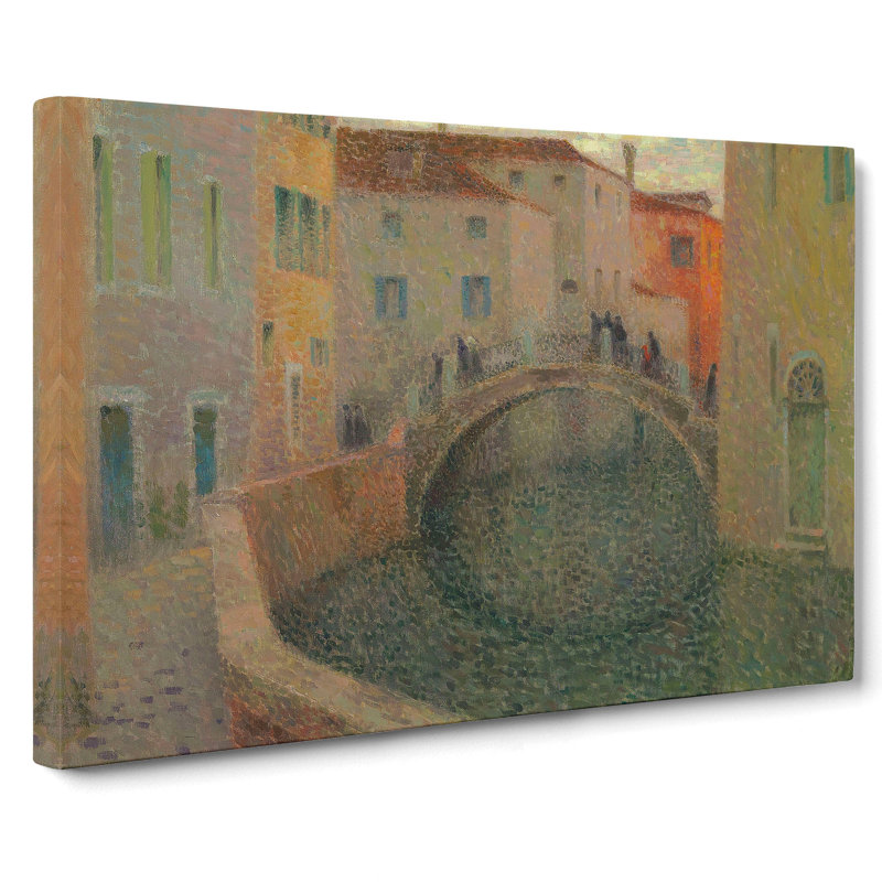 Small Canal In Venice by Henri Le Sidaner - Wrapped Canvas Painting, 35cm H x 50cm W x 3cm D