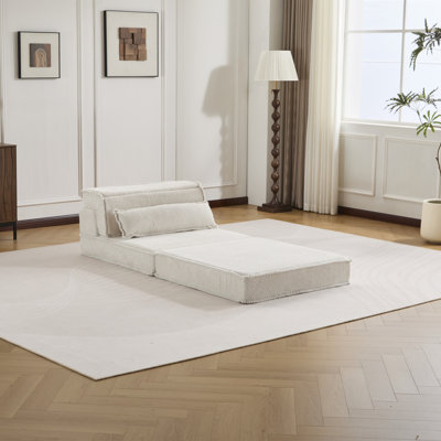 Canapé bonjoint à compression Mahjong, canapé-lit convertible au sol, canapé modulaire modulaire désossé DIY, aucun assemblage requis, tissu polaire circulaire, canapé simple surdimensionné avec 1 coussin