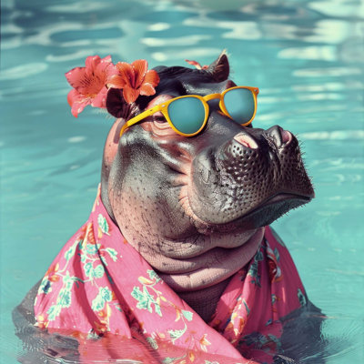 Hippo Oasis 7 - Unframed