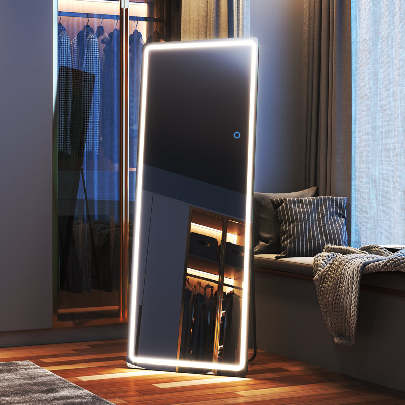 Miroir pleine grandeur Oakleaf, 65 po x 22 po, Noir